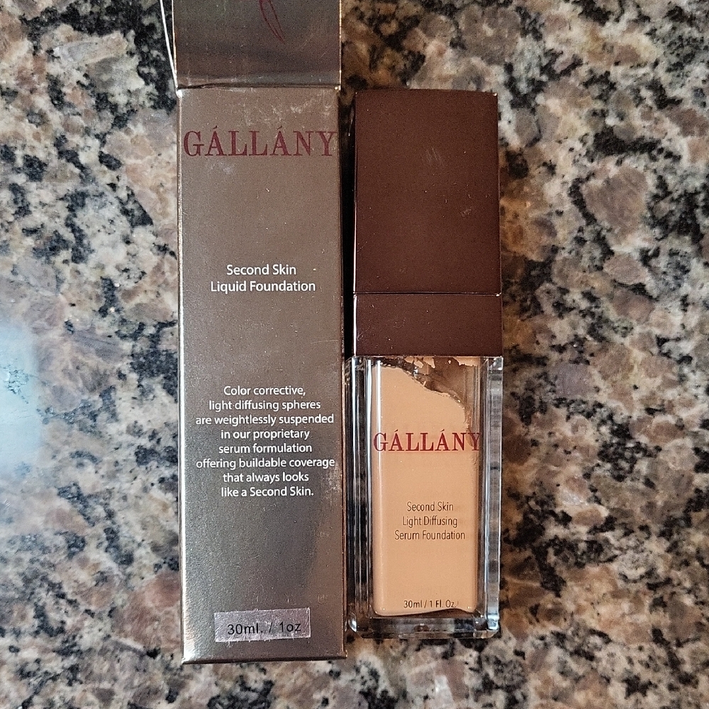 Gallany Second Skin Liquid Foundation #30 1 fl oz new in box color corrective li